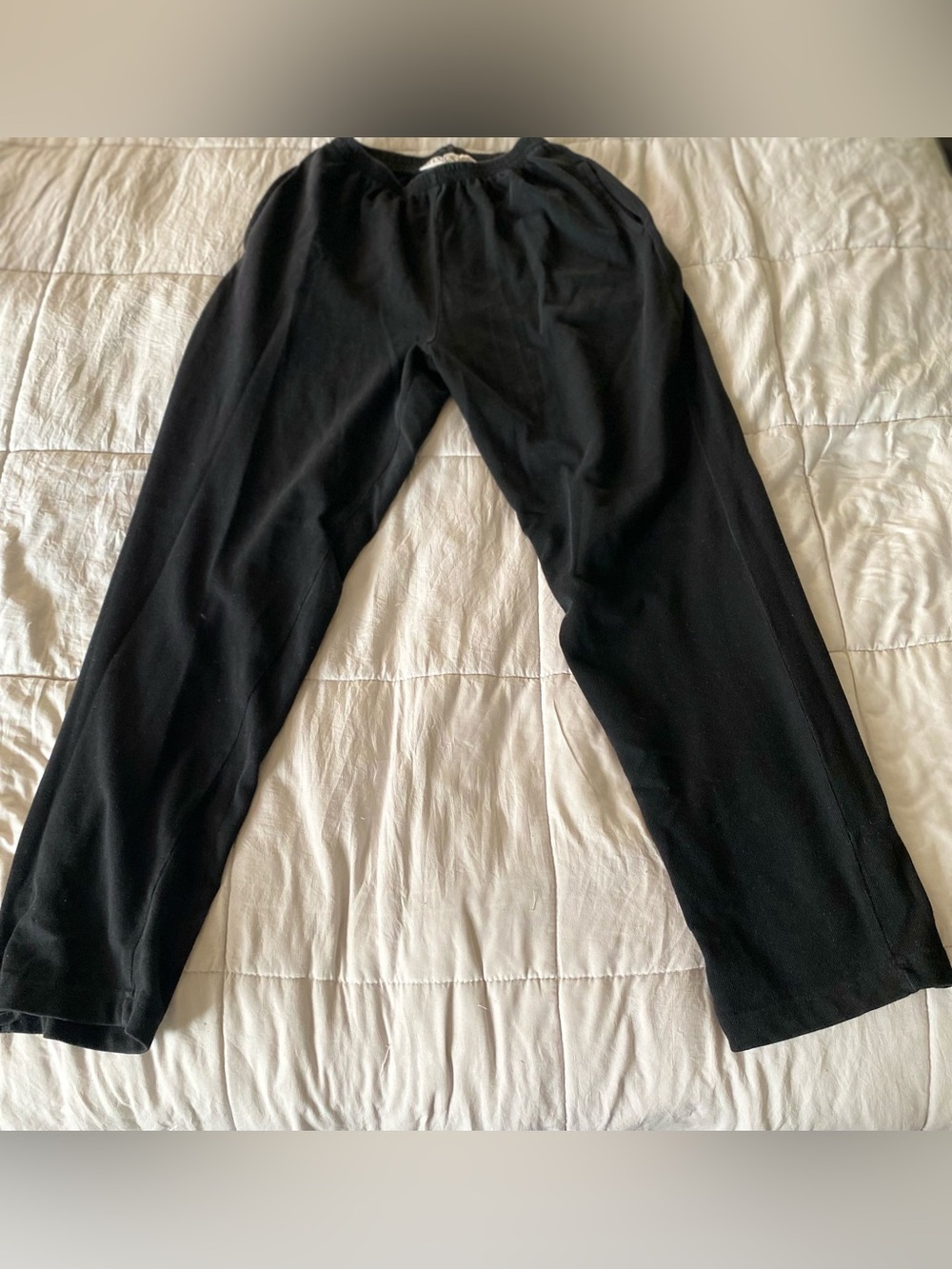 Men's Black Elastic-Waist Jogger Pants